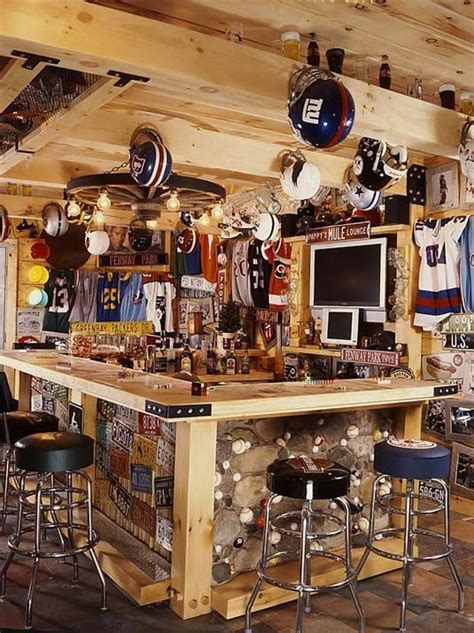 25 Sports Home Bar Design Ideas - Decoration Love | Man cave home bar, Home bar design, Man cave ...