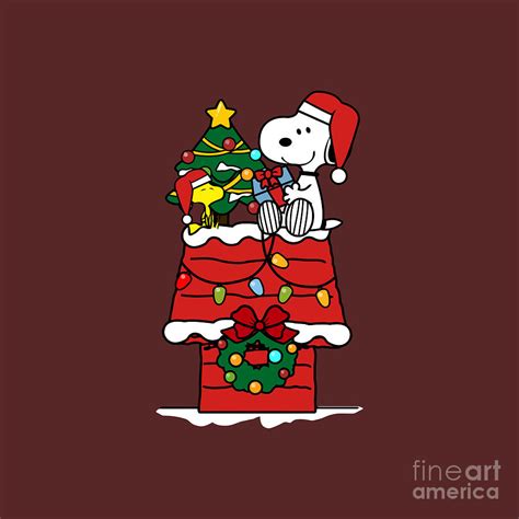 Snoopy Celebrate Christmas with Woodstock Drawing by Paulin Yuliana Wulandari - Fine Art America