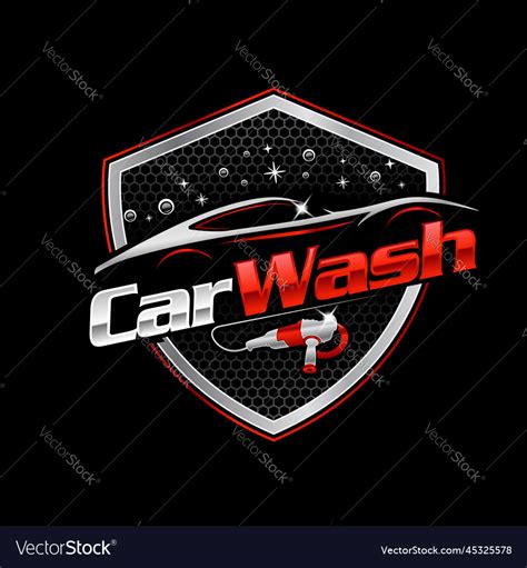 Car wash and buffer red detailing logo design Vector Image