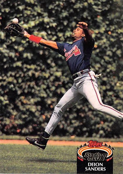 Deion Sanders baseball card (Atlanta Braves) 1992 Topps Stadium Club #15