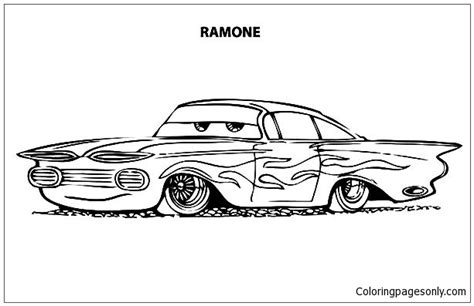 Disney Cars Ramone Lowrider Cars Coloring Page - Free Printable Coloring Pages