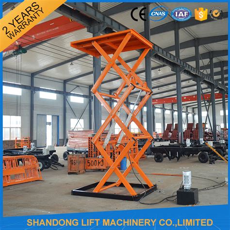 Stationary Hydraulic Scissor Lift , 4.8m Height Material Loading Warehouse Industrial Lift Table