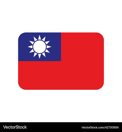 Taiwan flag icon on white background Royalty Free Vector