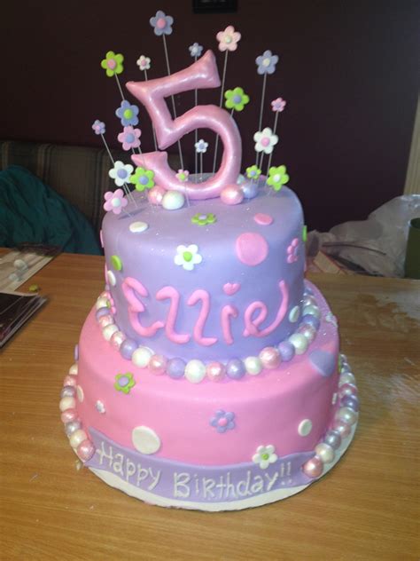 Girly 5 Year Old Birthday Cake - CakeCentral.com