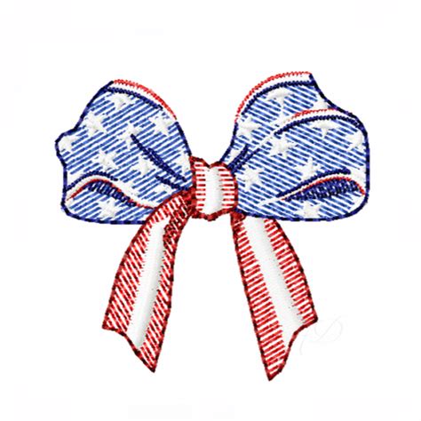 American Flag Bow Sketch Style Embroidery Design – HERRINGTON DESIGN