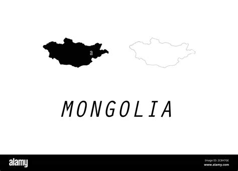 Mongolia map outline vector illustration Stock Vector Image & Art - Alamy