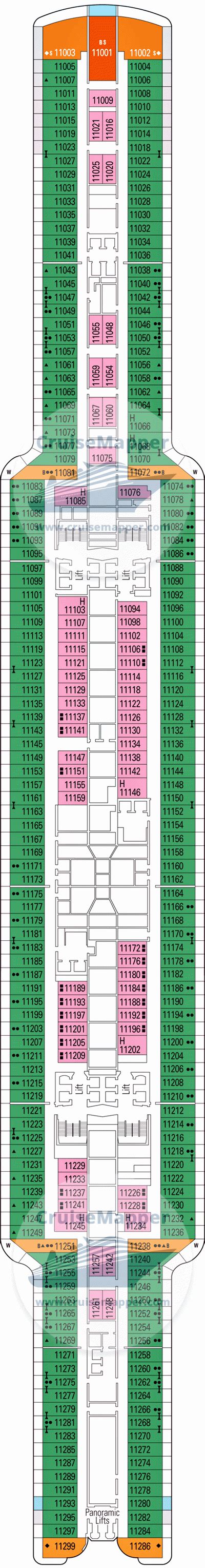 MSC Seascape deck 11 plan | CruiseMapper