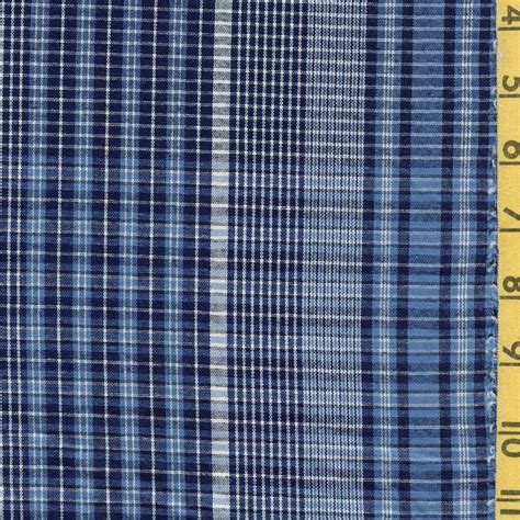 Tonal Blue Plaid Fabric by the Yard - Etsy