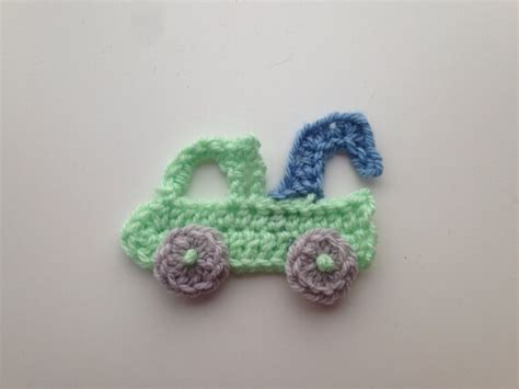 Crochet tow truck applique baby applique truck motif car