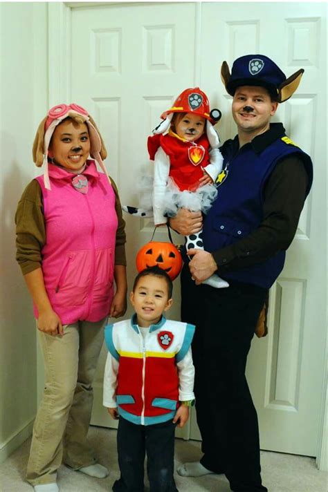 paw patrol halloween 2017 DIY family costume- skye, chase, marshall, and ryder.... pu… | Paw ...