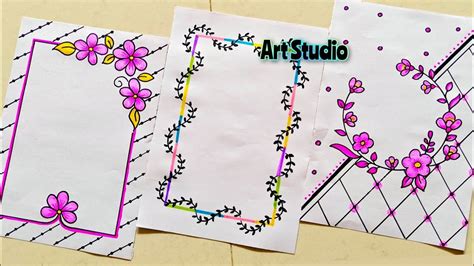 Quick & Easy Border Designs for Beginners/Project Work Designs/Siders & Corners/Front Page ...