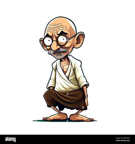 Mohandas Karamchand Gandhi in cartoon character - caricature Stock ...