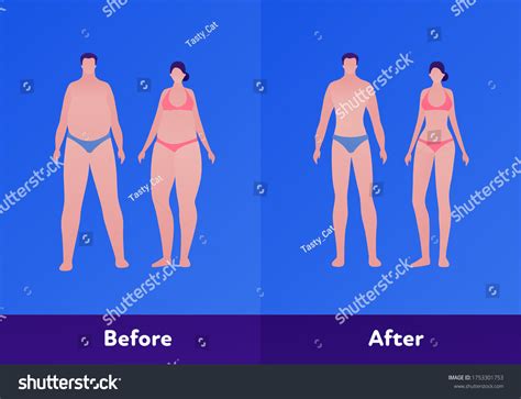 Before After Weight Loss Concept Vector Stock Vector (Royalty Free ...