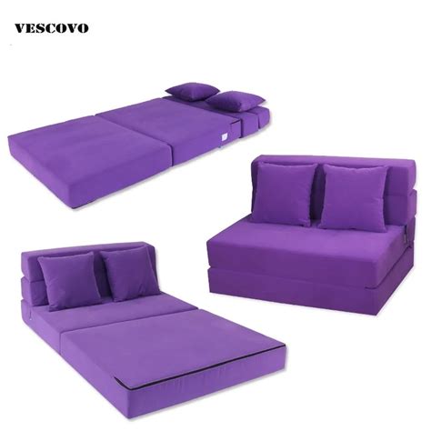 Foldable Floor Sofa Bed with 2 Pillows Modern Living Room Furniture Portable Lounge Folding Sofa ...
