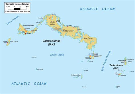 Turks and Caicos Map - TravelsFinders.Com