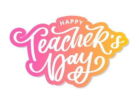 Premium Vector | Handlettering happy teachers day vector illustration ...