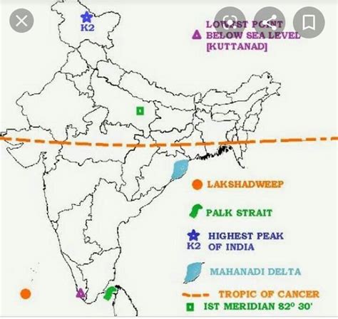 Tropic Of Cancer In India Physical Map - China Map Tourist Destinations