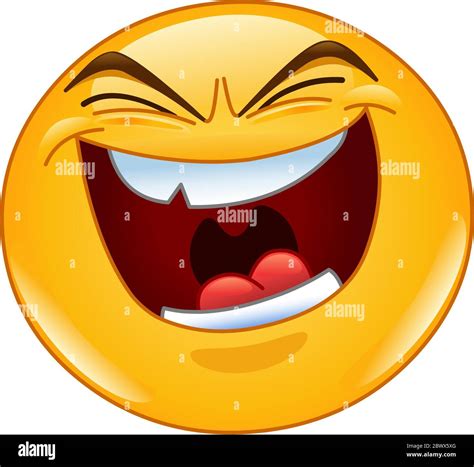 Emoticon with evil laugh Stock Vector Image & Art - Alamy