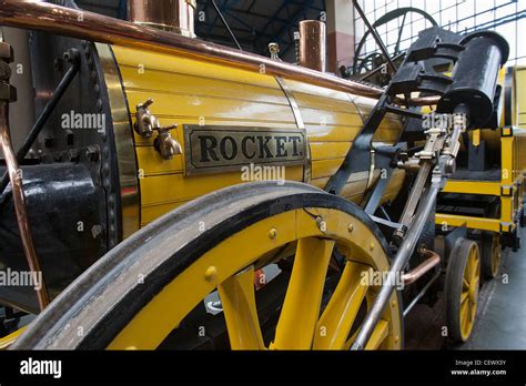 Replica George Stephenson's Rocket at the National Railway Museum, York, UK Stock Photo - Alamy