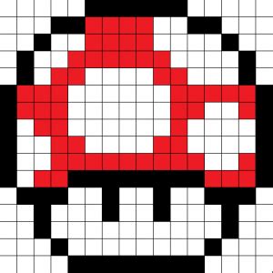 Minecraft Pixel Art Templates Mario Mushroom | Perler patterns, Perler bead art, Perler bead mario