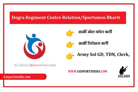 Dogra Regiment Centre Relation/Sportsmen Bharti 2024