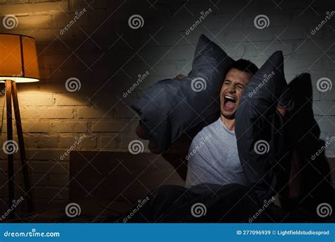 Scared Young Man Screaming while Having Stock Image - Image of apartment, problem: 277096939