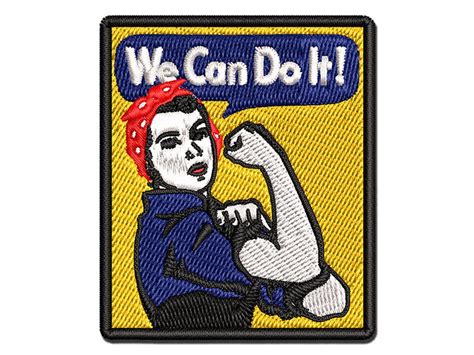 We Can Do It Rosie the Riveter Encouragement Multi-color Embroidered Iron-on Patch Applique - Etsy