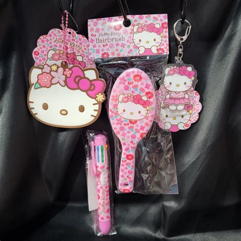 Hello Kitty Flower Crown Four Piece Set: Brush, Bag... - Depop