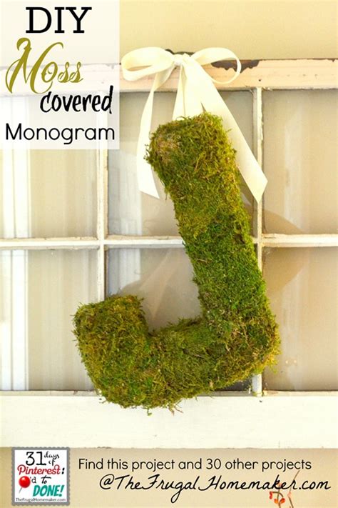 DIY Moss Covered Monogram tutorial {day 16 of 31 days of Pinterest}