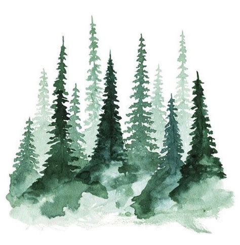 Watercolor art of pine trees | Árvores de aquarela, Arte de árvore, Arte em aquarela