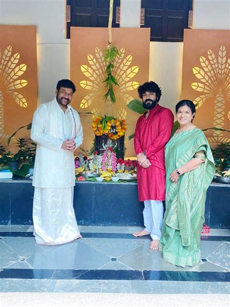 Pic Talk: Ram Charan with Chiranjeevi and mother is special - Telugu ...