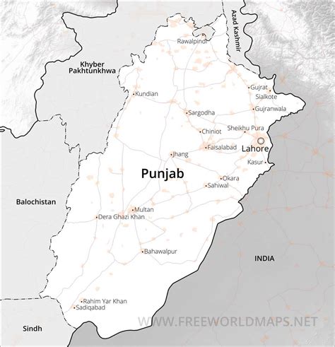 Pakistan Punjab Map With Cities - Wall Of China Map