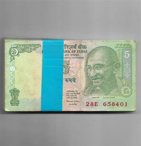 5 RUPEE ~ BIMAL JALAN ~ 100 NOTE BUNDLE ( TRACTOR ON BACK ) ~ GOOD FOR COLLECTION ~ K-1 – Indian ...