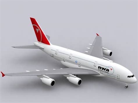 3d airbus a380-800 northwest a380