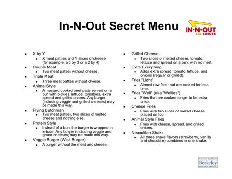 In-N-Out Secret Menu X