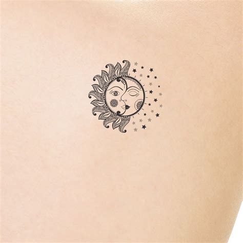 Celestial Sun And Moon Tattoo Designs