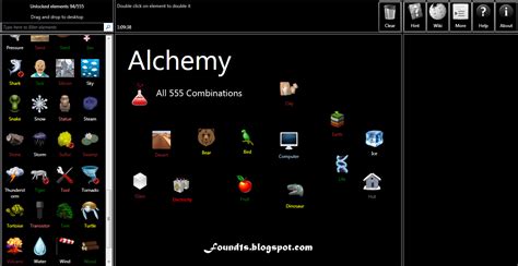 Alchemy PC Game: 555 Combinations