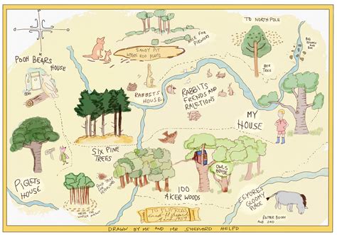 100 Acre Woods Map Original Print Winnie the Pooh - Etsy