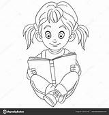 Reading Book Coloring Page sketch template