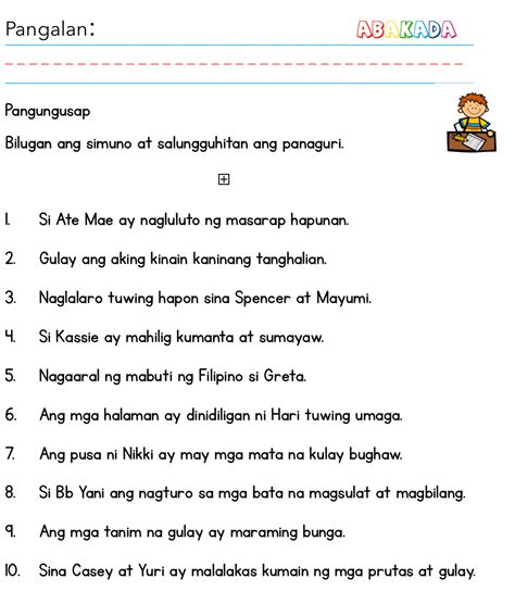 Filipino 4 Bahagi Ng Pangungusap