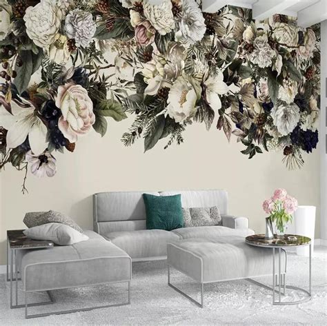 Custom Wallpaper Mural Modern Floral Wallcovering Nordic | BVM Home