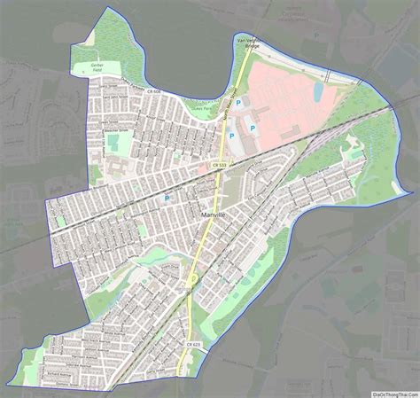 Map of Manville borough, New Jersey