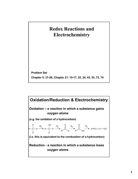 Redox Reactions and Electrochemistry