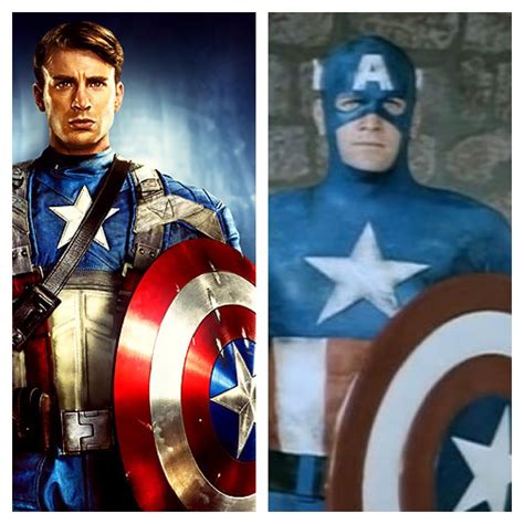 Chris Evans (Left) and Matt Salinger (Right) as "Captain America ...