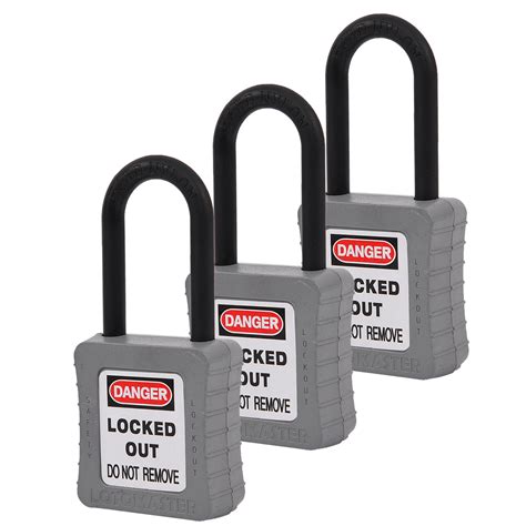 De-Electric Lockout Padlocks 3 Master Keyed 38mm Grey - LOTOMASTER