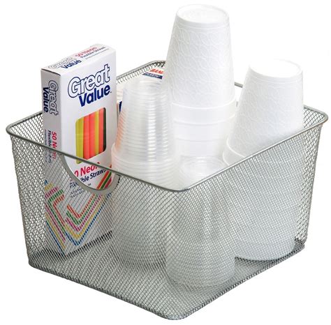 YBM Home Matte Silver Mesh Storage Basket - Walmart.com - Walmart.com