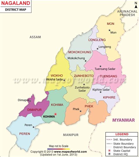 Nagaland Map, Districts in Nagaland