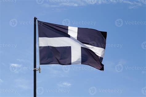 Flag of Cornwall waving 9226733 Stock Photo at Vecteezy