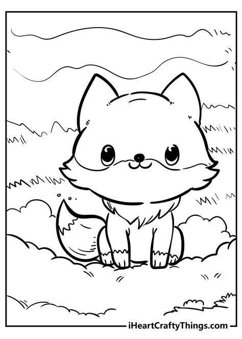 Cute Animals Coloring Pages | Fox coloring page, Cartoon coloring pages, Animal coloring books