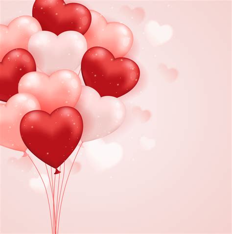 Heart shape balloon with pink background vector free download